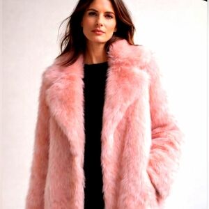 ASOS Pink Faux Fur Statement Coat | Ultra Soft & Warm | Size XL
